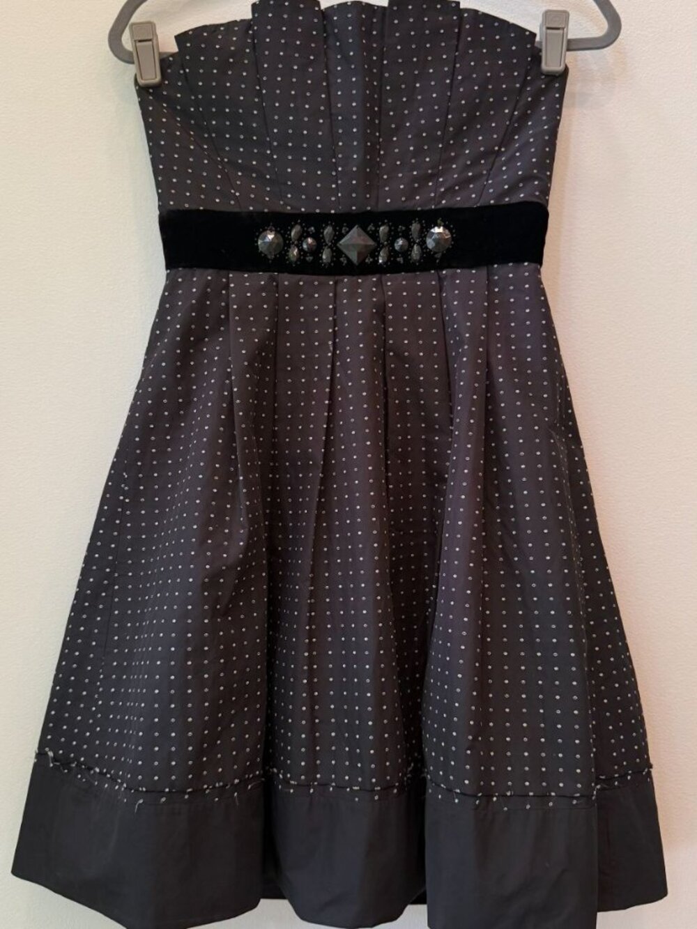 BCBGMaxAzria Strapless Polka-dot Cocktail Dress